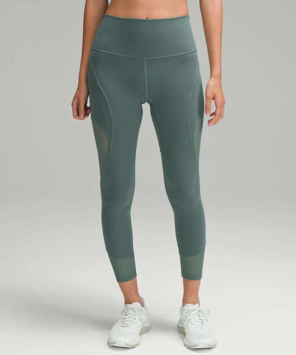 Lululemon Wunder Train Mesh Panel High-Rise Tight Leggings 25" Medium Forest 6